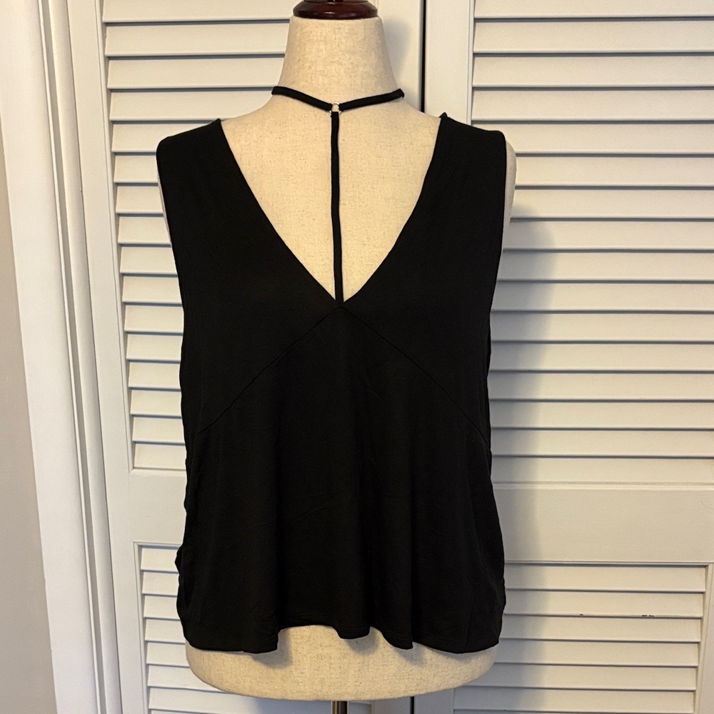 NWT Express Black V-Neck Tank Top with Choker